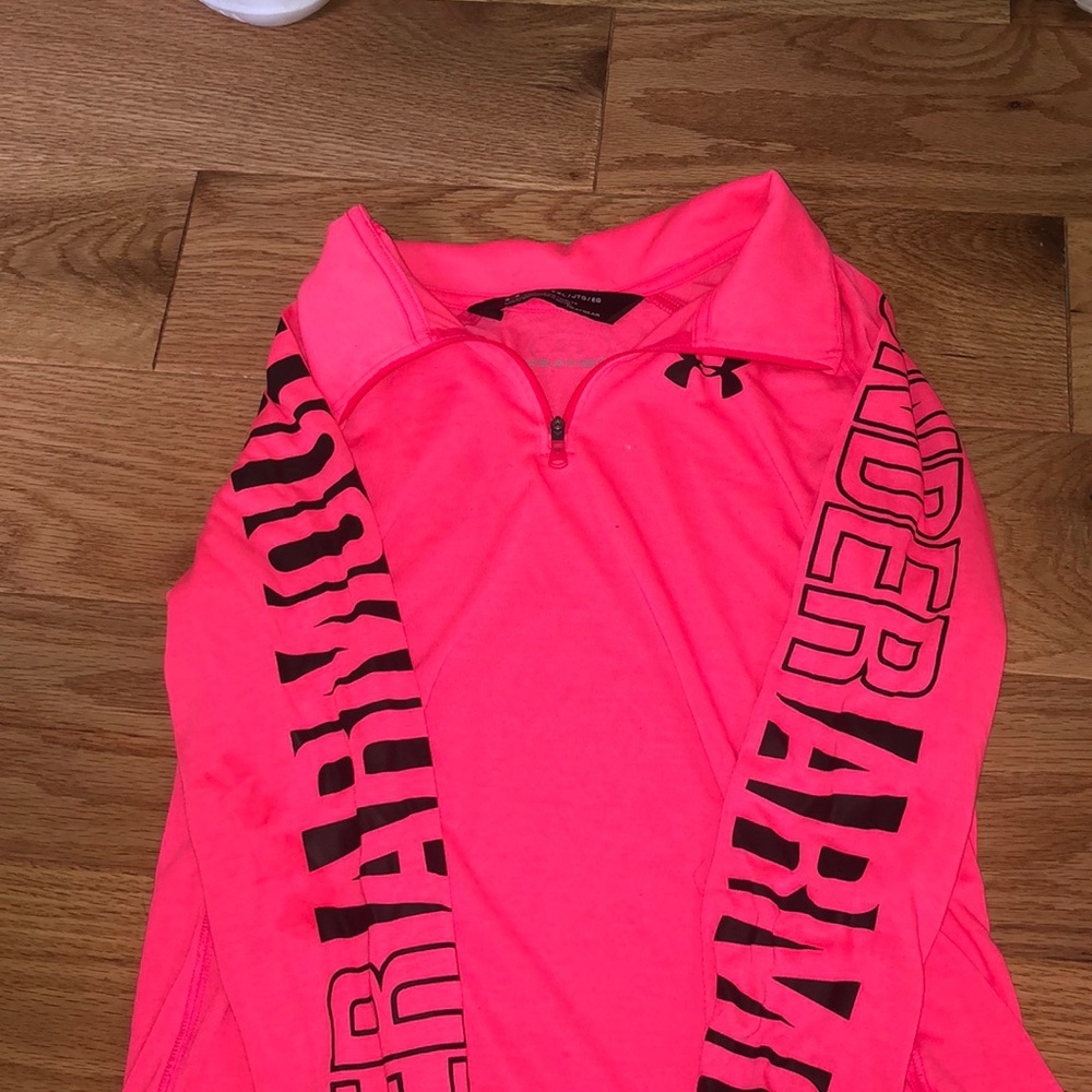 Neon pink under armour quarter zip